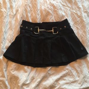 Hot topic royal bones black pleated mini skirt
